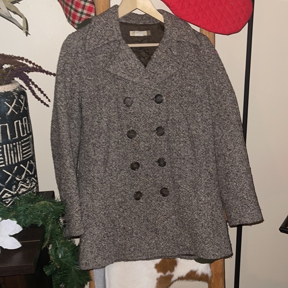 J Crew Herringbone Wool Peacoat - Picture 2 of 4